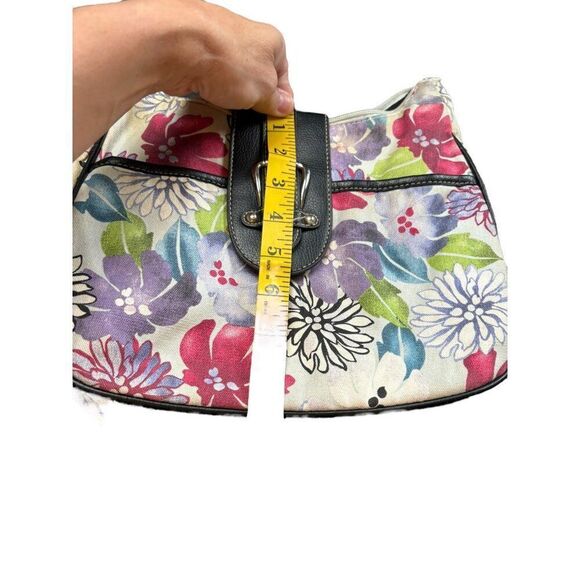 Floral Canvas Shoulder Bag With Leather Accents By Croft & Barrow - Picture 8 of 12